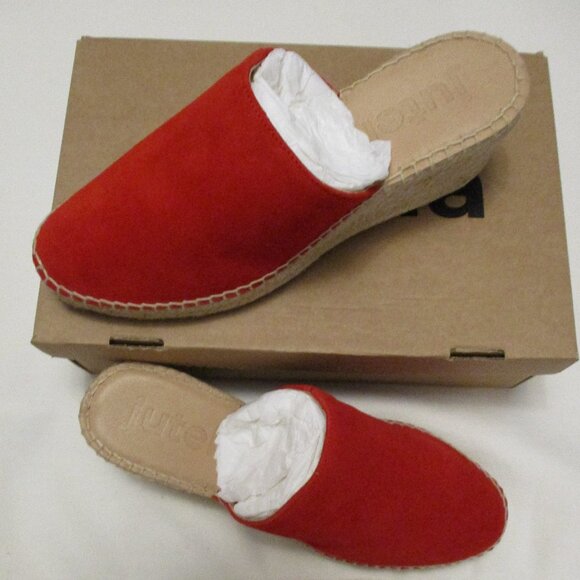 NEW JUTELIA Suede Wedge Espadrilles Slip On US 9 - 9.5 EU 40 New in Box - Picture 9 of 10